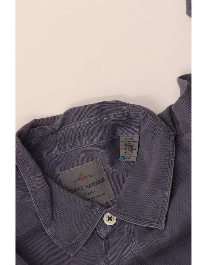 Мужская рубашка Tommy Bahama, темно-синяя, хлопковая, большая