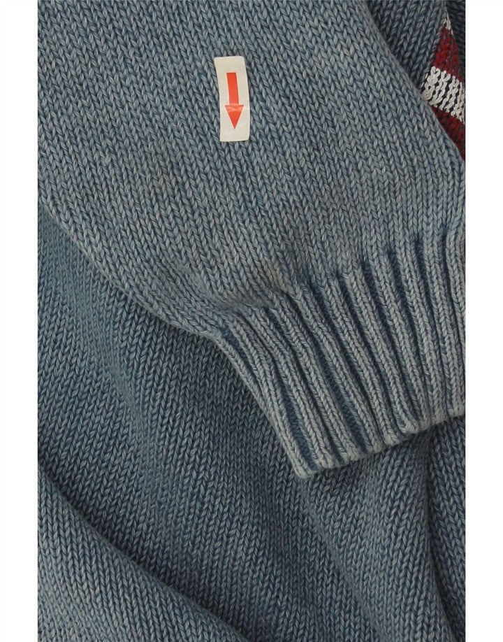 Мужской джемпер с круглым вырезом Woolrich, синий хлопок, размер XL