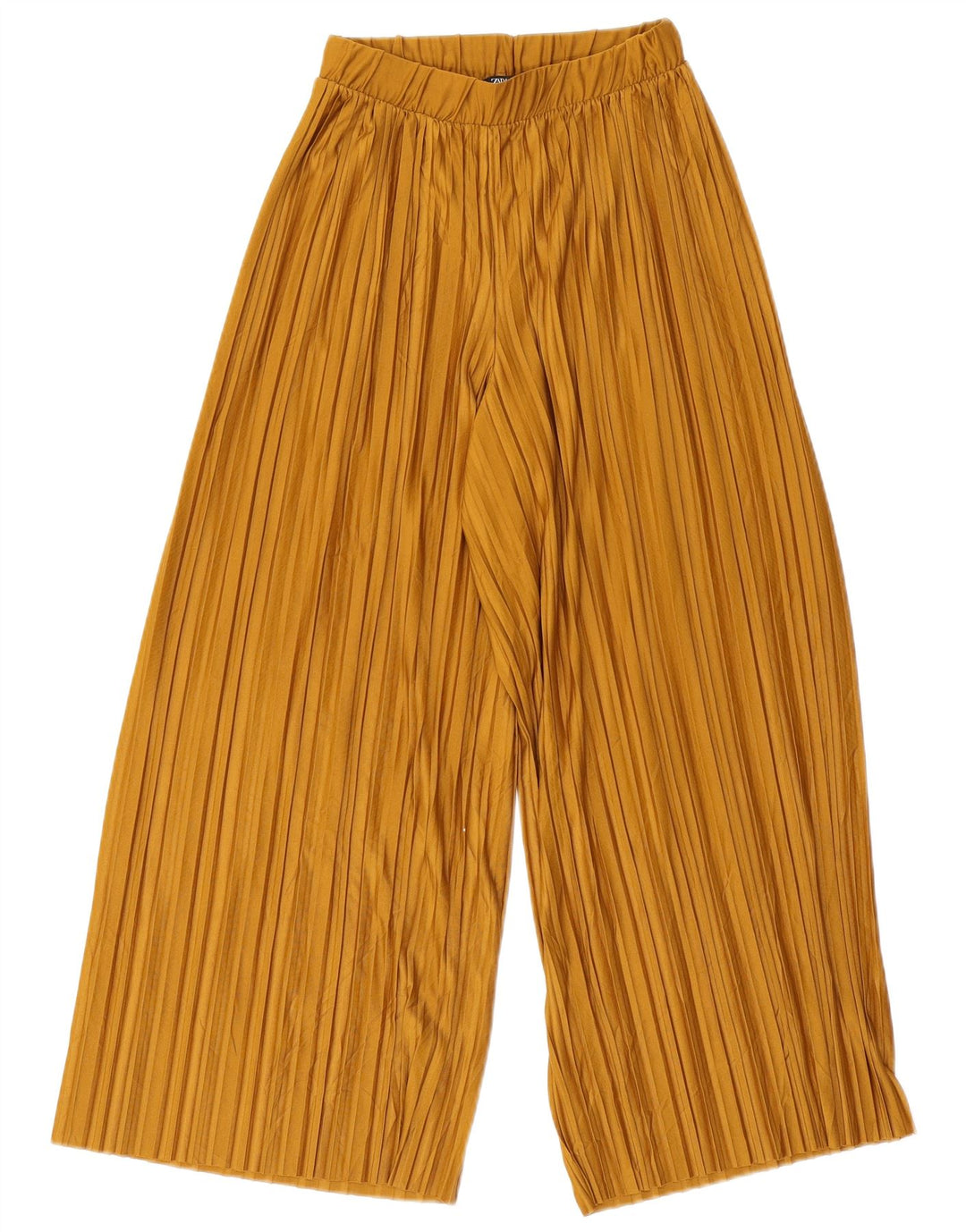 Женские укороченные широкие брюки Zara, маленькие W26 L23, бежевый полиэстер