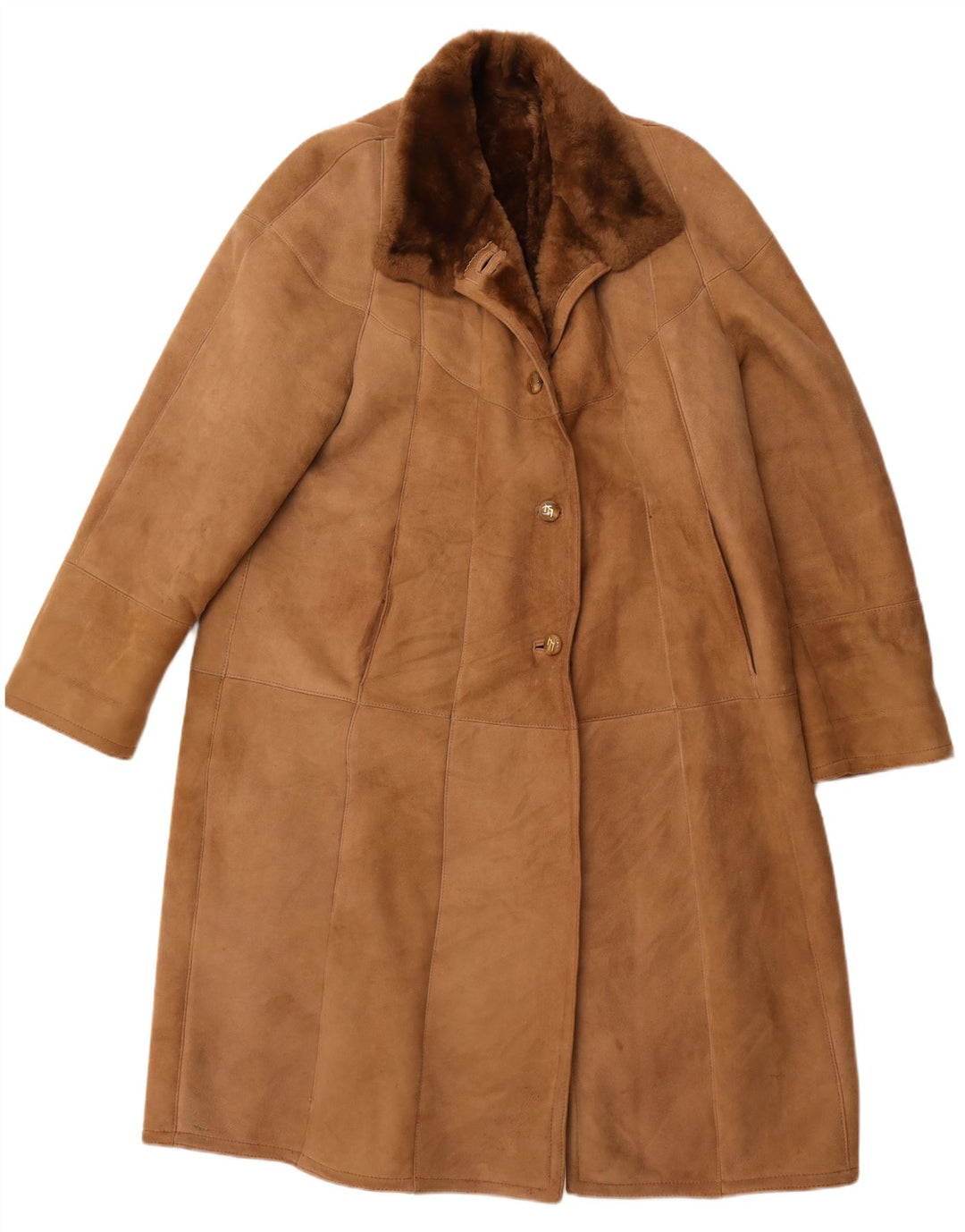 VINTAGE Женская дубленка IT 52 2XL Коричневая дубленка