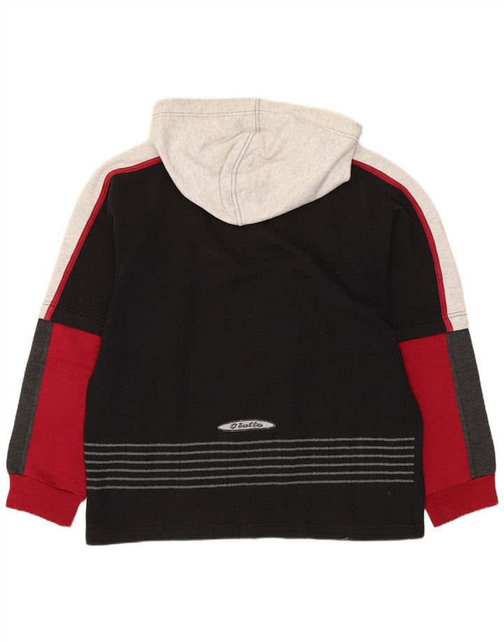 Мужской джемпер с капюшоном Lotto UK 38/40, средний черный, полиэстер с цветными блоками