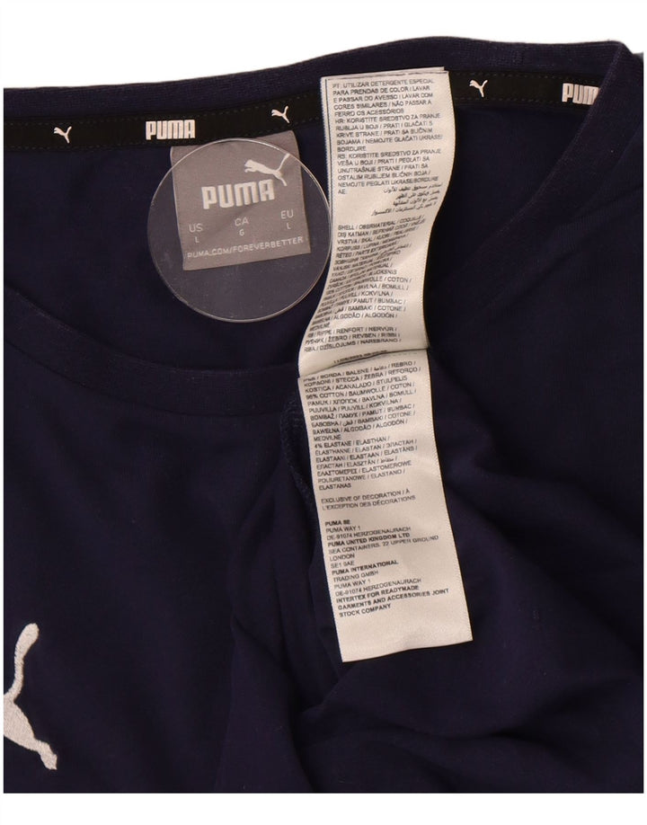 Мужская футболка Puma, большой темно-синий хлопок