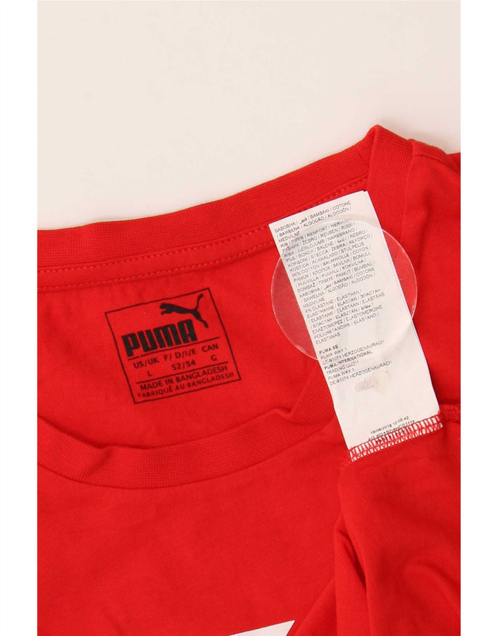 Мужская футболка с рисунком Puma, большой красный хлопок