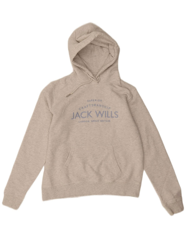 Женский джемпер с капюшоном Jack Wills UK 12, средний серый хлопок в крапинку