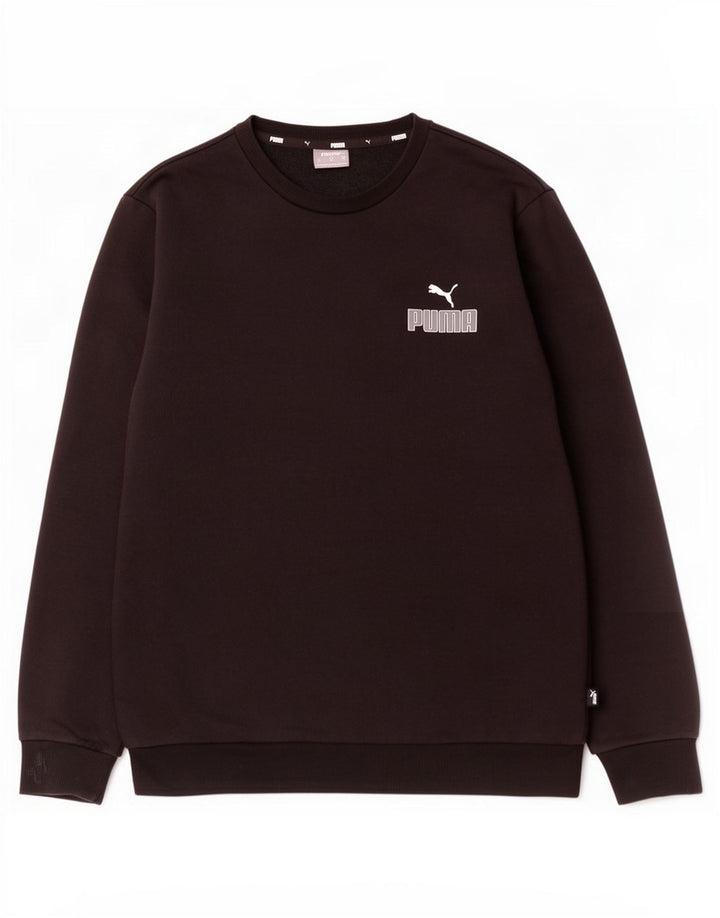 Мужской свитшот с рисунком Puma, хлопковый джемпер среднего размера, черный