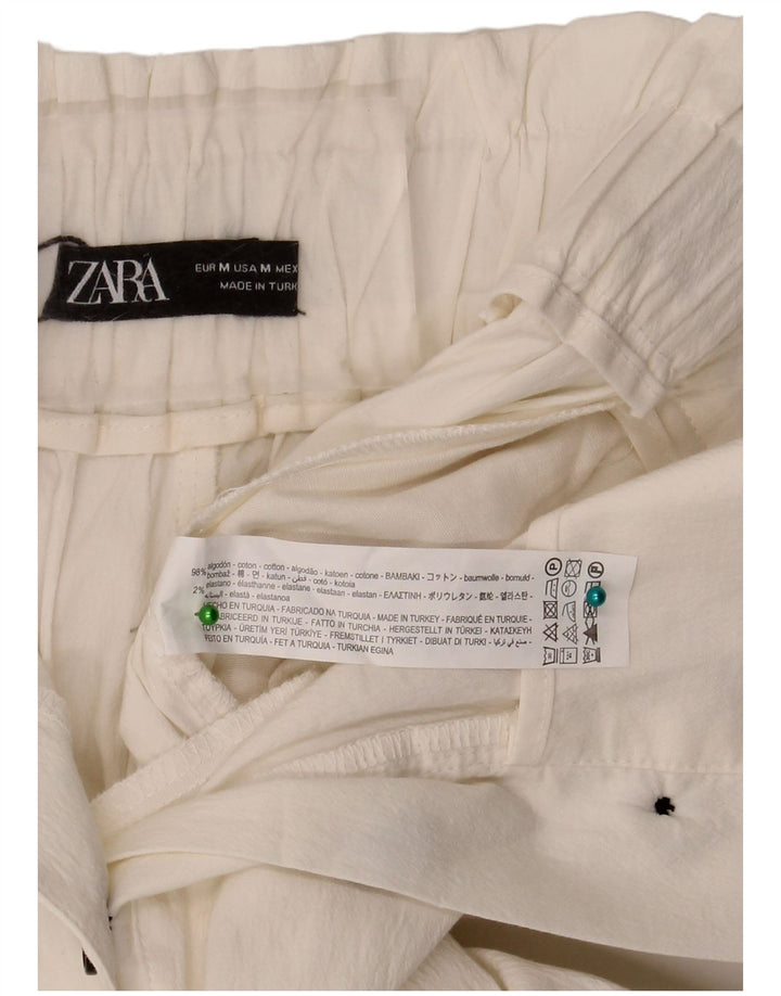 Женские шорты с высокой талией Zara Medium W28, белый хлопок