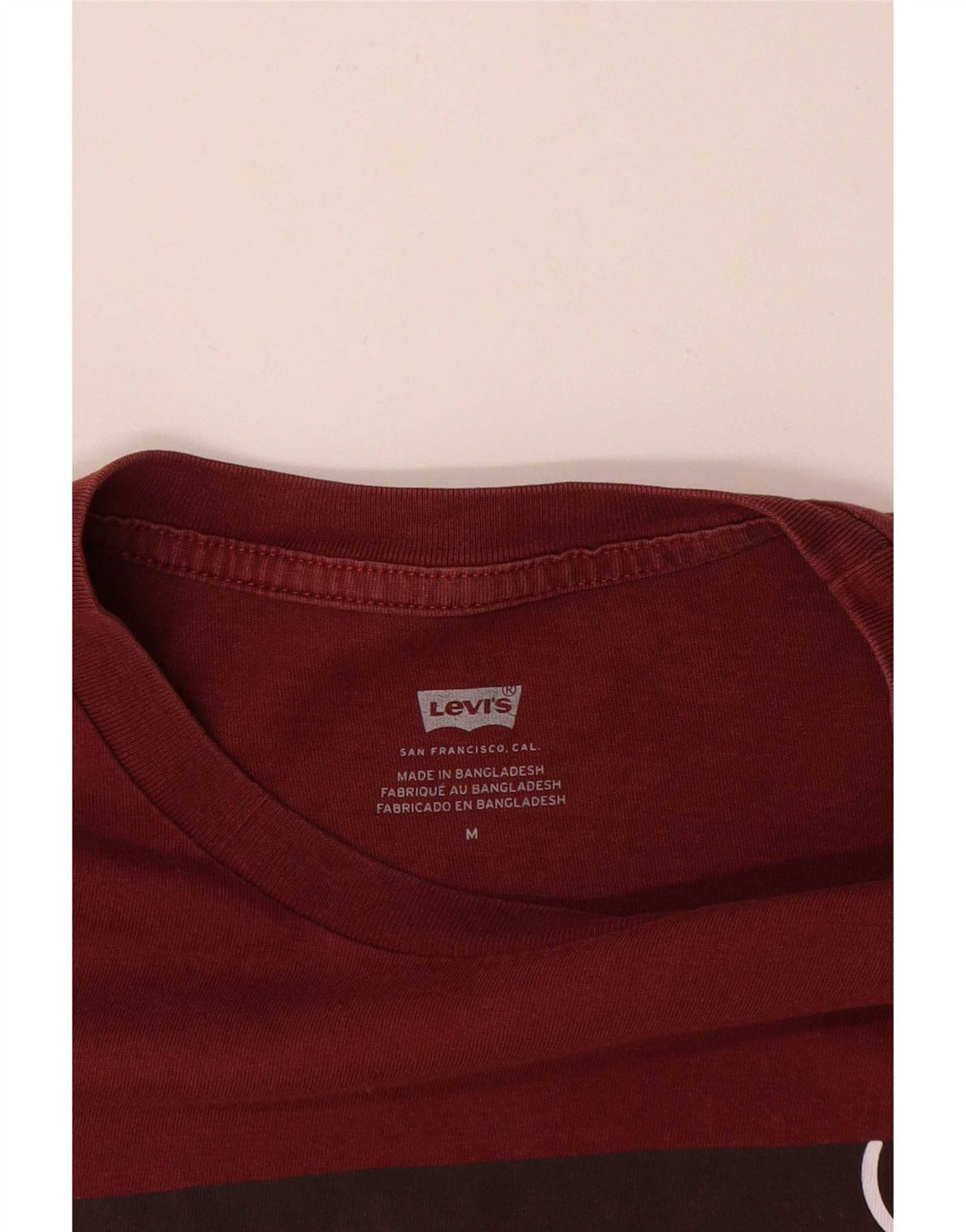 Мужская футболка с рисунком Levi's, топ среднего цвета, бордовый, хлопок