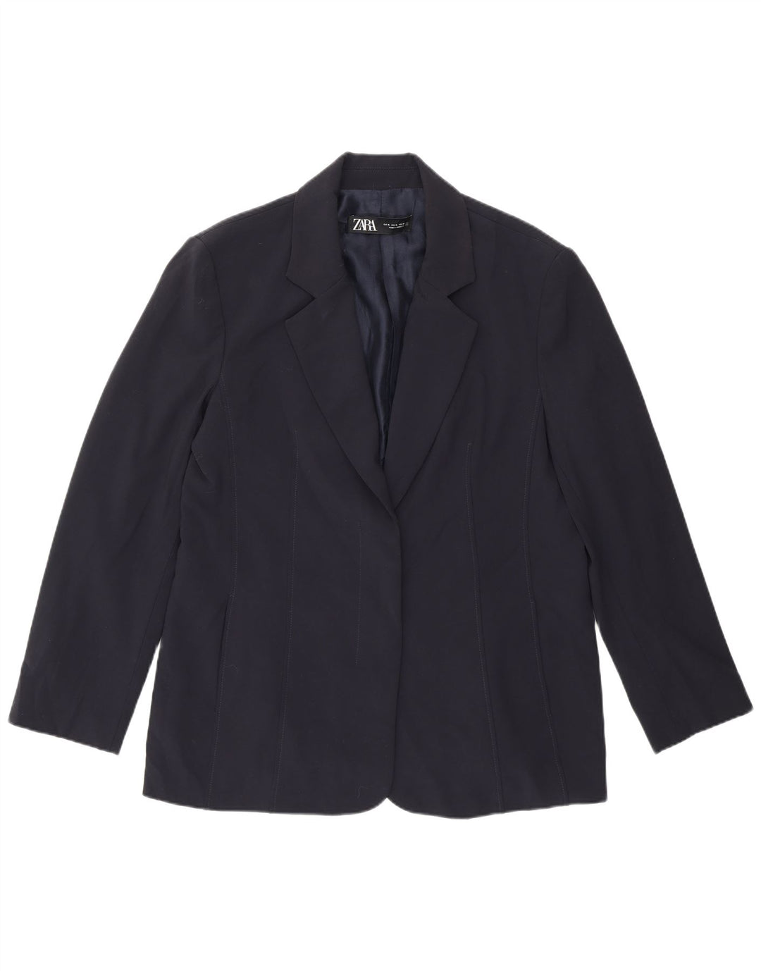 Женский пиджак Zara UK 18 XL, темно-синий, полиэстер