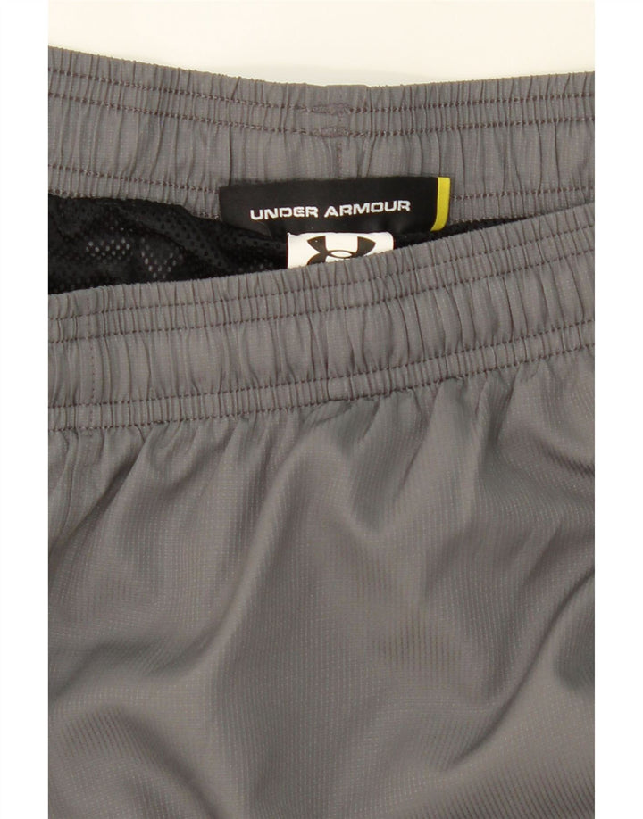 UNDER ARMOR Мужские спортивные брюки средне-серого цвета из полиэстера с цветными блоками