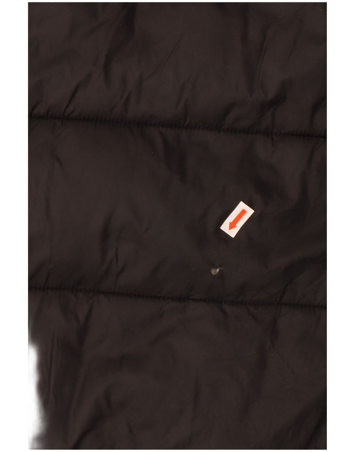 Женское стеганое пальто оверсайз с капюшоном ZARA UK 10, маленький черный полиэстер