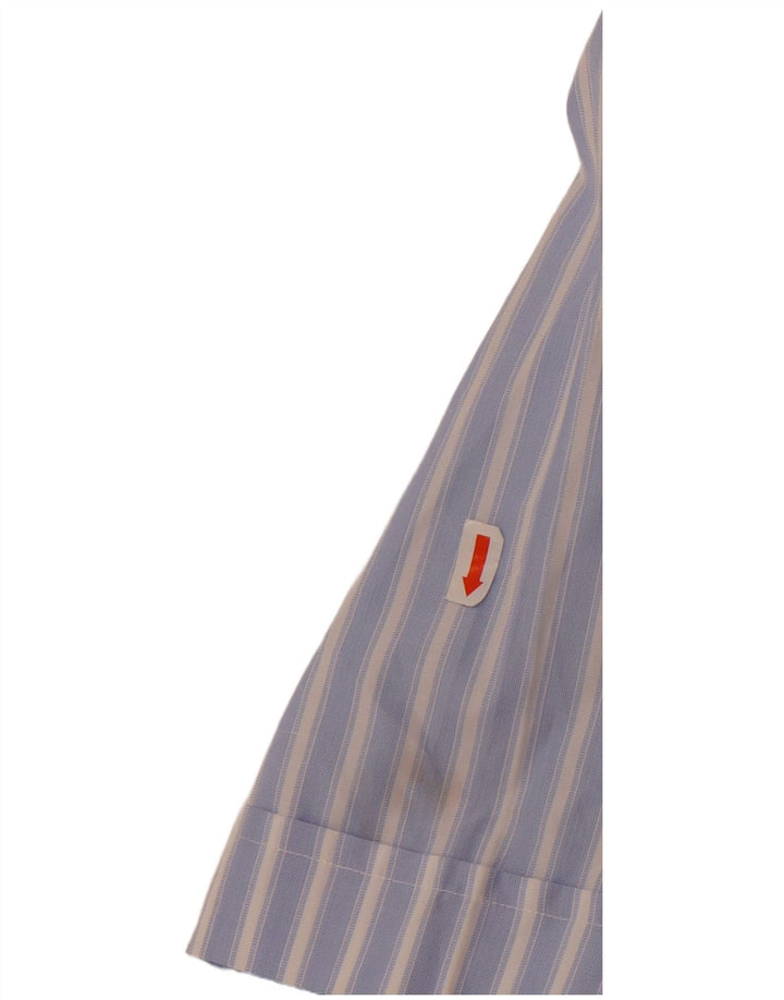 Мужская рубашка с коротким рукавом Carrel, размер 40, 15, 1/2, средний размер, синяя полоска, хлопок