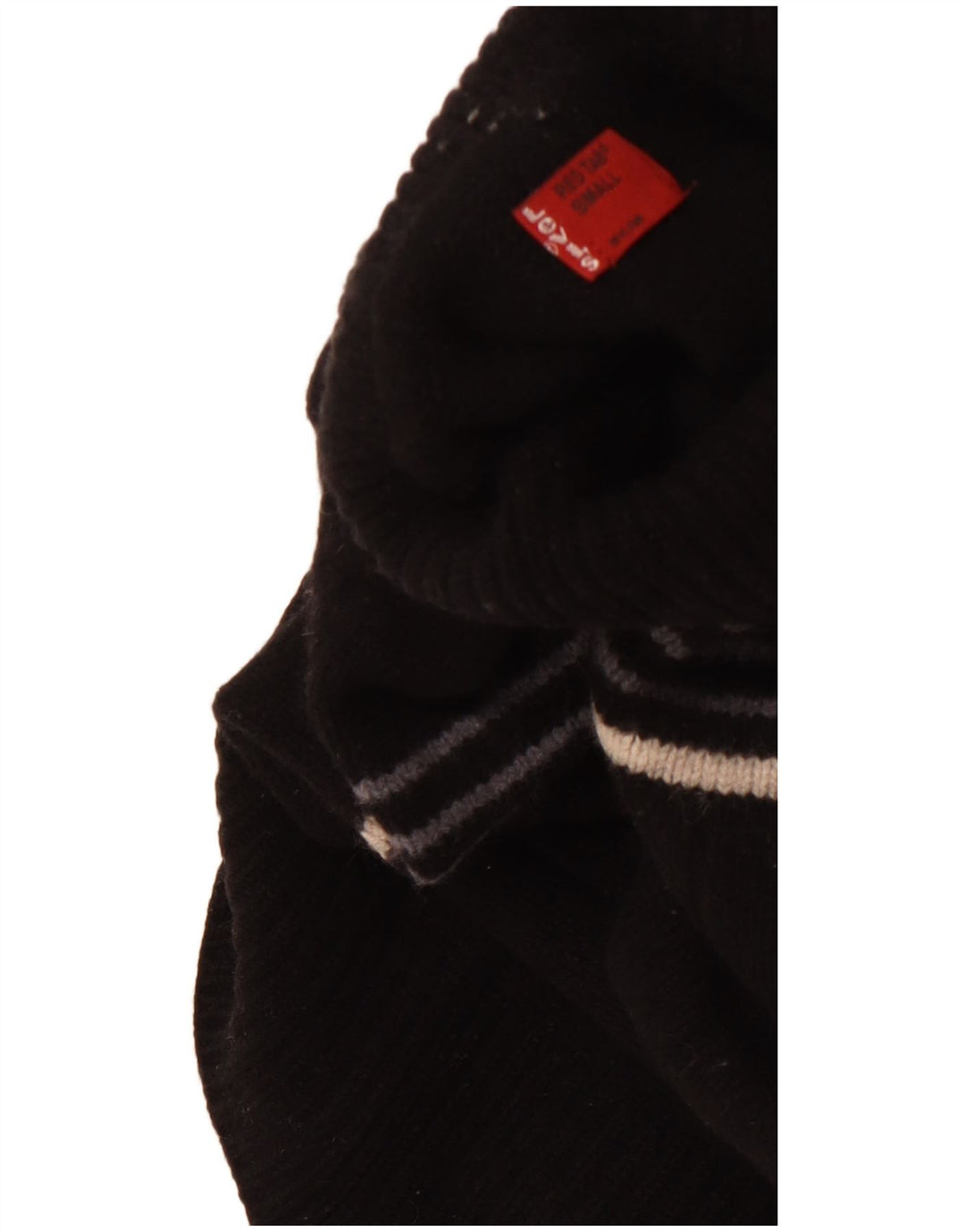 Женский свитер LEVI'S с высоким воротником, Великобритания 10, маленький, из овечьей шерсти в черную полоску