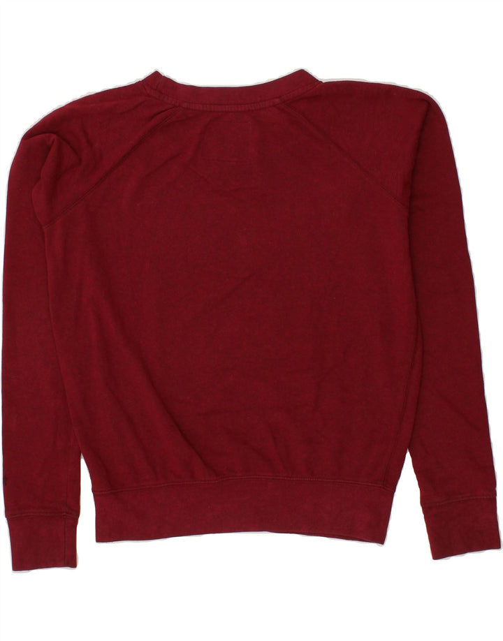 HARD ROCK Womens Paris Graphic Sweatshirt Jumper UK 14 Medium Maroon Vintage Hard Rock and Second-Hand Hard Rock from Messina Hembry 