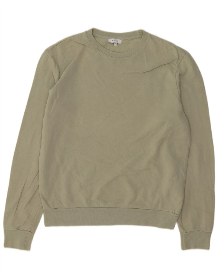 REISS Mens Sweatshirt Jumper Medium Khaki Cotton