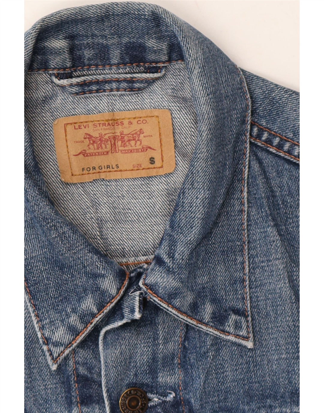 LEVI'S Girls Denim Jacket 10-11 Years Small  Blue Cotton Vintage Levi's and Second-Hand Levi's from Messina Hembry 