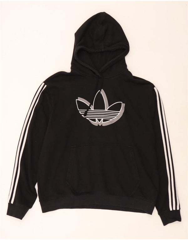 Мужской джемпер с капюшоном Adidas с рисунком XL, черный хлопок