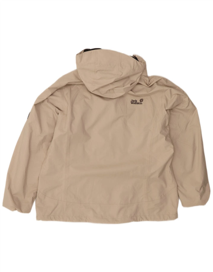 JACK WOLFSKIN Женская дождевик с капюшоном UK 18/20 XL Бежевый полиэстер