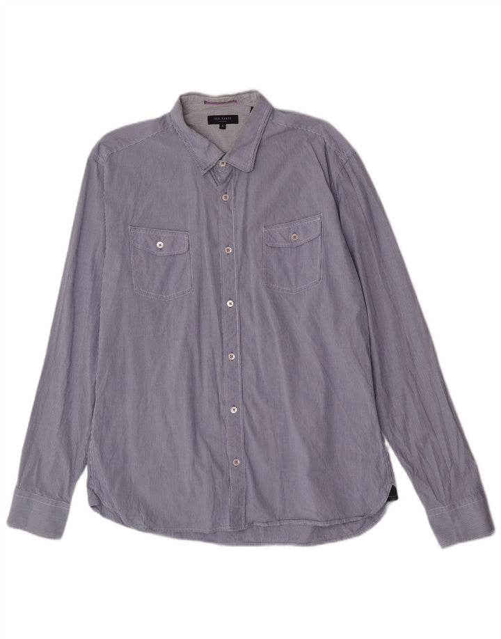 Мужская рубашка Ted Baker, размер 6, 2XL, темно-синяя клетка