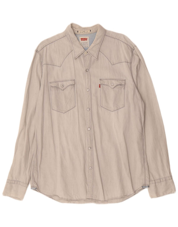 Мужская рубашка приталенного кроя LEVI'S XL, синяя, хлопок