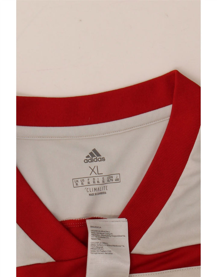 Adidas Мужская футболка Climalite Top XL Красный полиэстер с цветными блоками