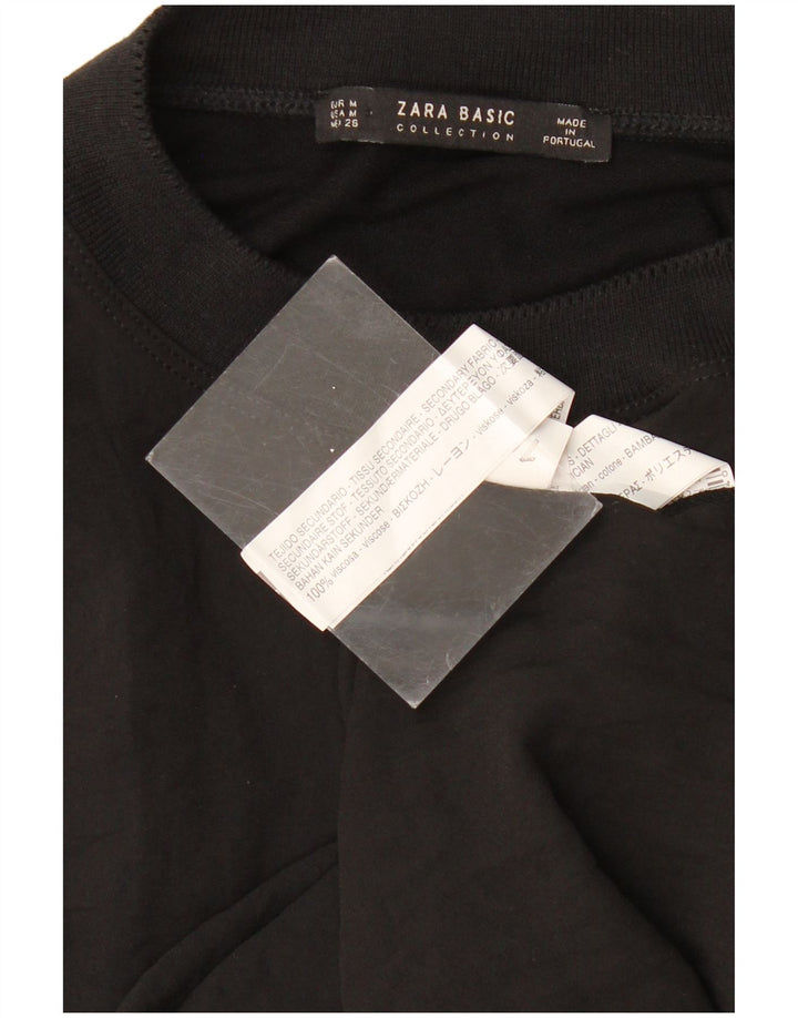 Женская асимметричная туника без рукавов ZARA UK 12, средний черный цвет с цветными блоками