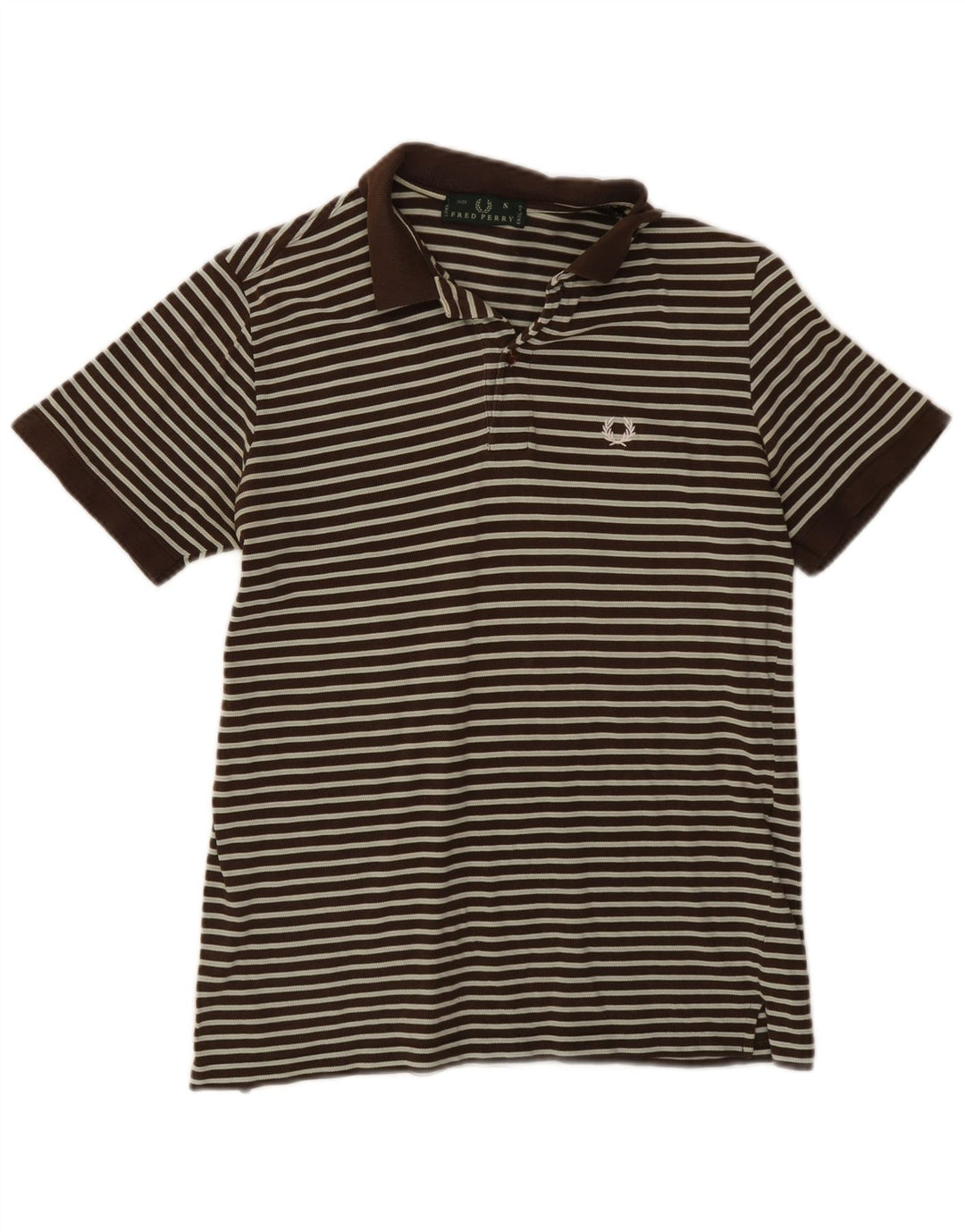 Мужская рубашка-поло Fred Perry, хлопковая маленькая коричневая полоска