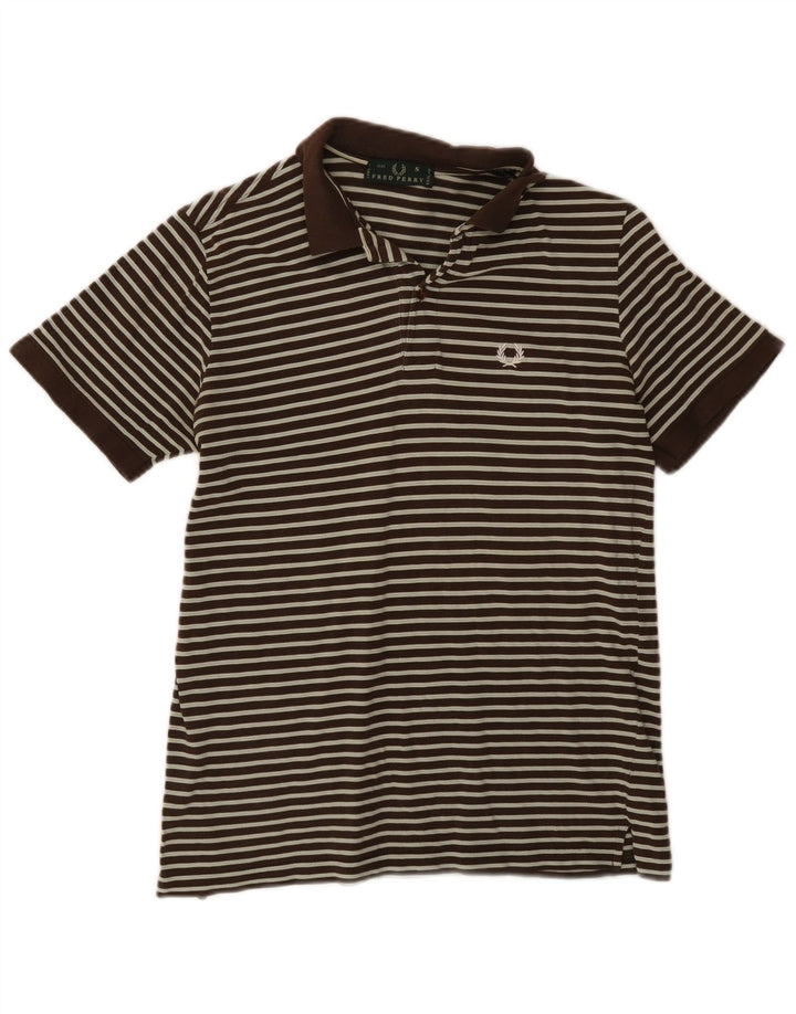 Мужская рубашка-поло Fred Perry, хлопковая маленькая коричневая полоска