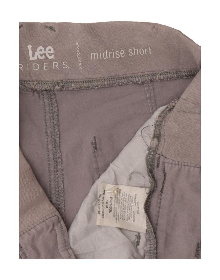 LEE Womens Riders Mid Rise Shorts Size 10 Medium W30  Grey Cotton Vintage Lee and Second-Hand Lee from Messina Hembry 