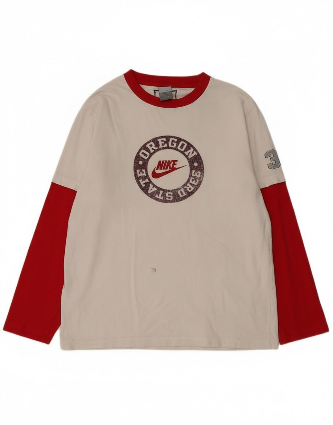 Футболка с рисунком Nike для мальчиков штата Орегон, длинный рукав, 13–14 лет, XL, белая