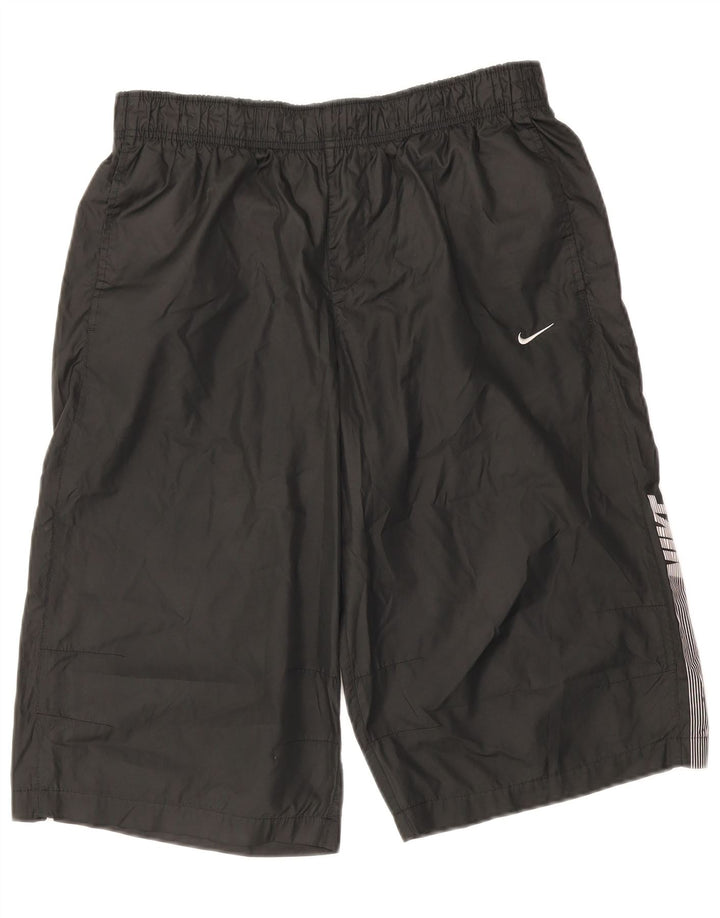 Мужские спортивные шорты Nike с графическим рисунком, большие черные полиэстер с цветными блоками