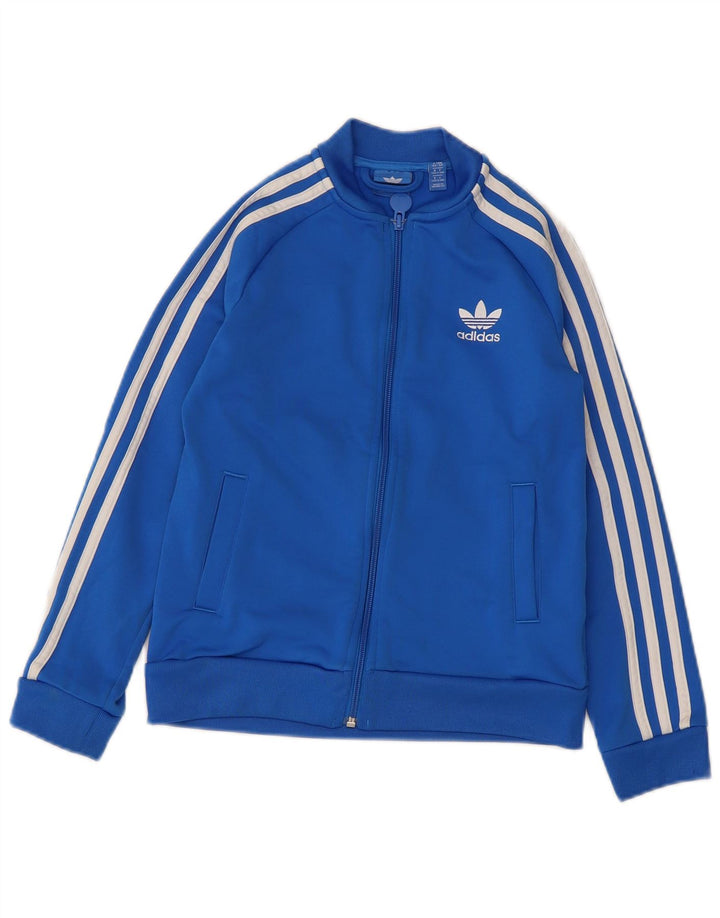 Спортивный костюм Adidas для мальчиков, верхняя куртка 9-10 лет, синий полиэстер