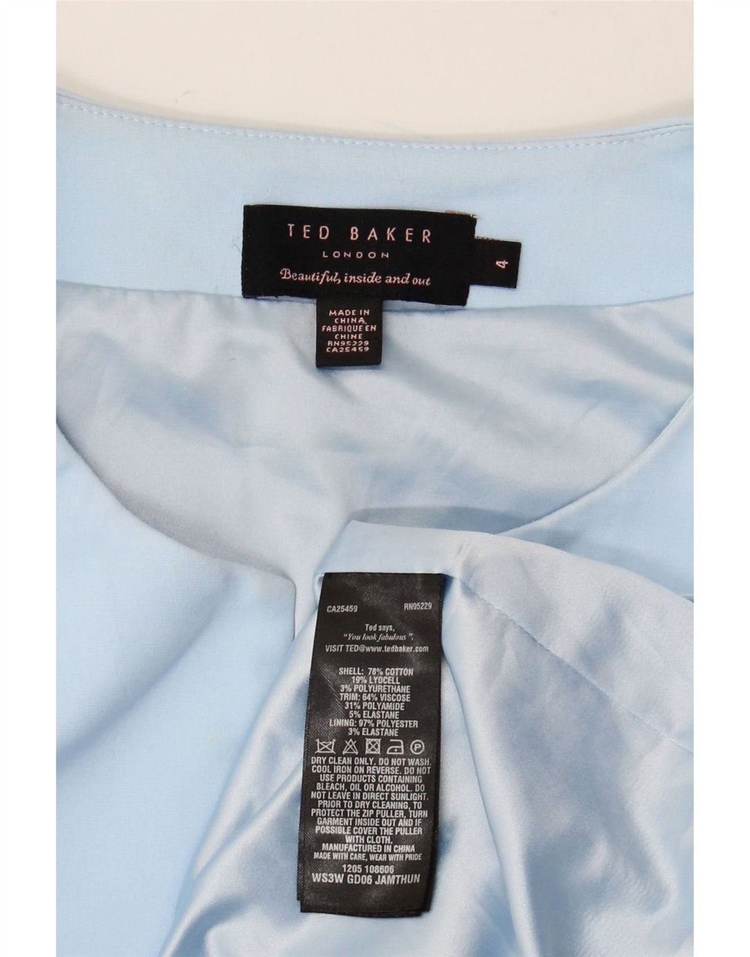 Женское облегающее платье без рукавов TED BAKER, размер 4, большое синее с цветными блоками