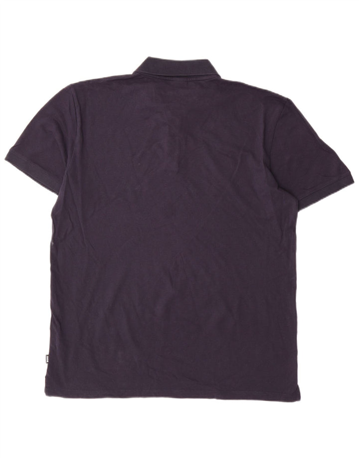 Мужская рубашка-поло Hugo Boss 2XL темно-синяя, хлопок