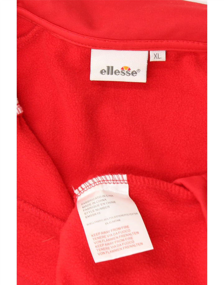 Ellesse Мужской свитшот с воротником на молнии XL Красный полиэстер с цветными блоками