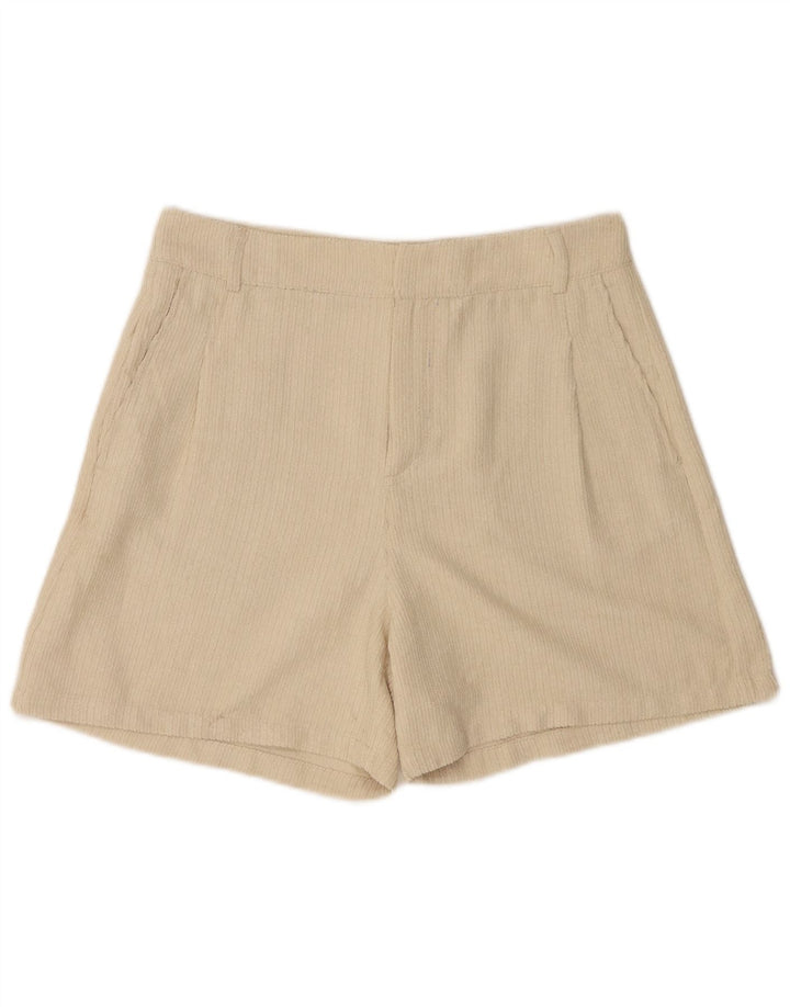 Женские вельветовые шорты Benetton UK 12 Medium W28 Бежевые, полиэстер