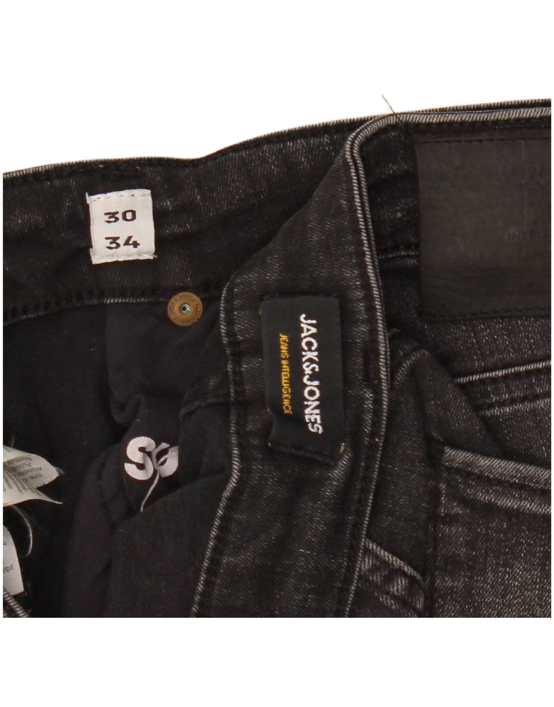Мужские узкие джинсы Jack & Jones W30 L34, черный хлопок