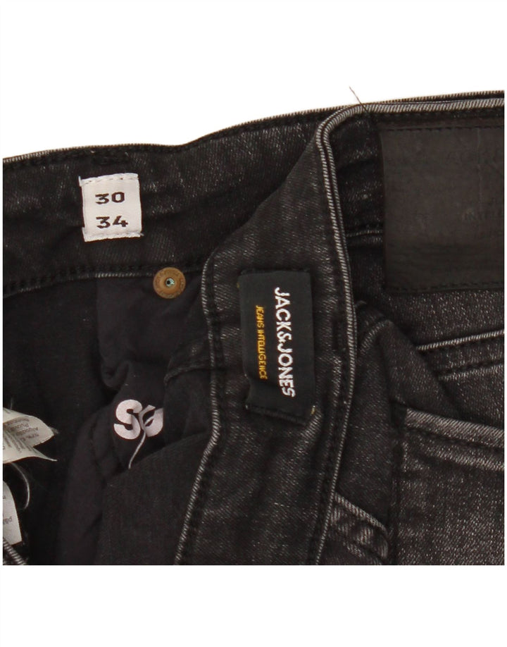 Мужские узкие джинсы Jack & Jones W30 L34, черный хлопок