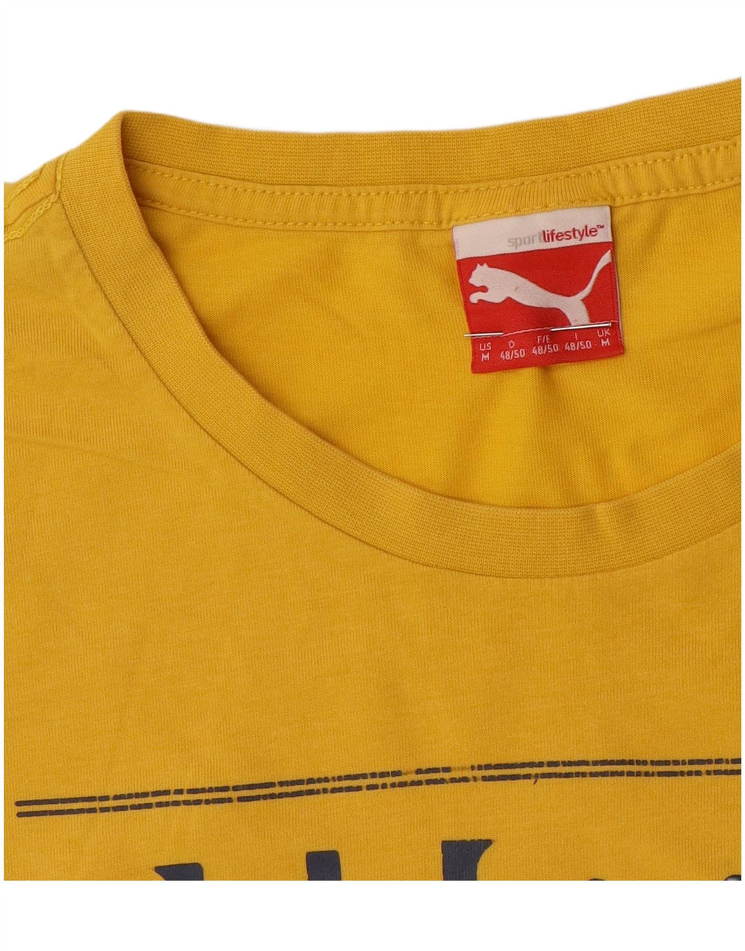 Мужская футболка с рисунком Puma, средний желтый цвет