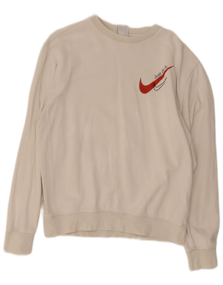 Мужской свитшот с графическим рисунком Nike, средний белый хлопковый джемпер