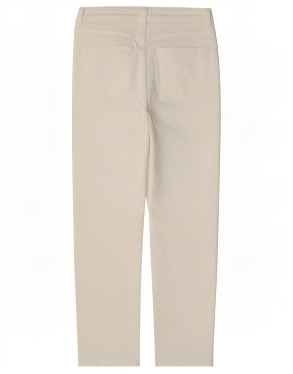Marks & Spencer Womens Straight Jeans UK 12 Medium W28 L28 Off White Cotton