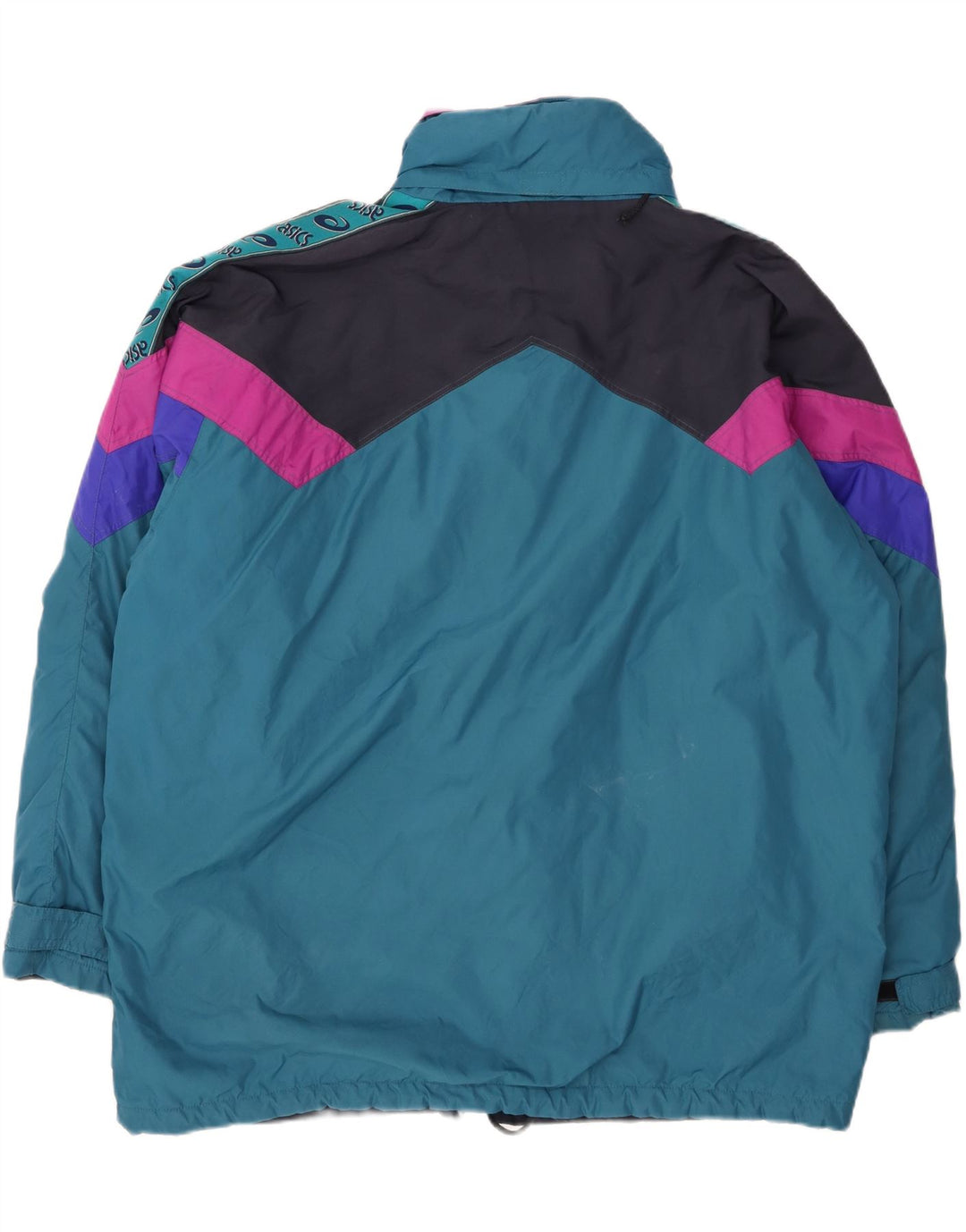 Мужская ветровка ASICS UK 42 XL, синяя, полиамид с цветными блоками