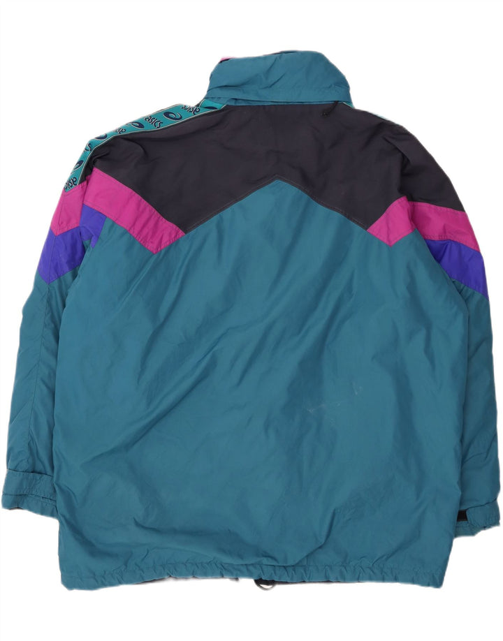 Мужская ветровка ASICS UK 42 XL, синяя, полиамид с цветными блоками