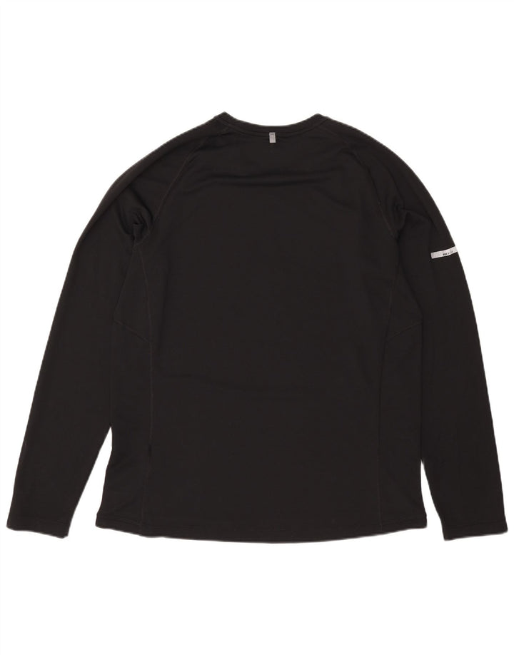 Мужской топ Nike Dri Fit с длинным рукавом, большой черный полиэстер