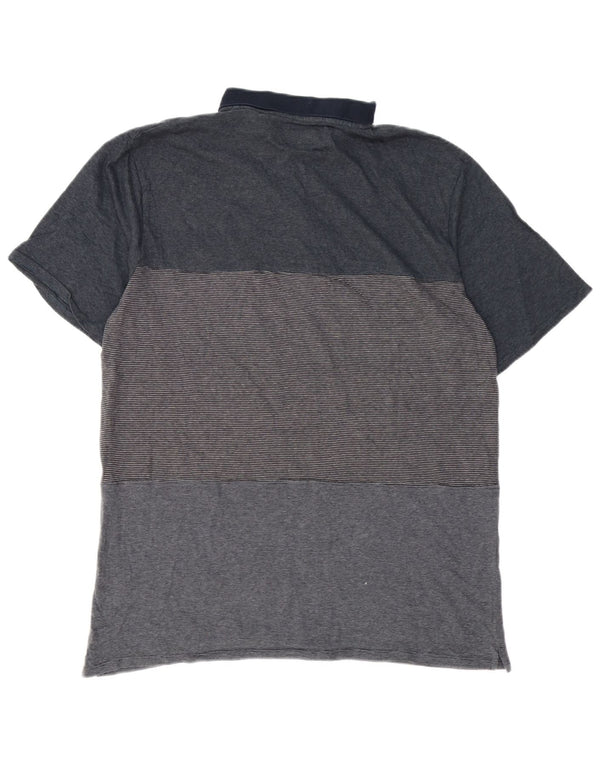 Мужская рубашка-поло Billabong 2XL, серая, хлопок с цветными блоками
