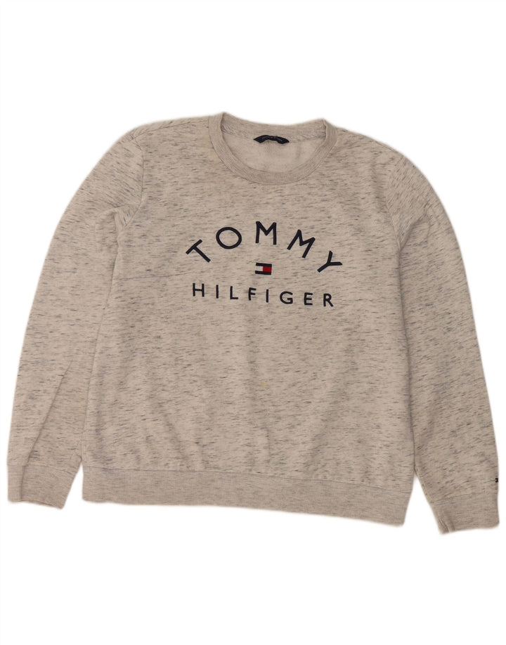 Женский свитер с рисунком Tommy Hilfiger UK 12, средний серый в крапинку