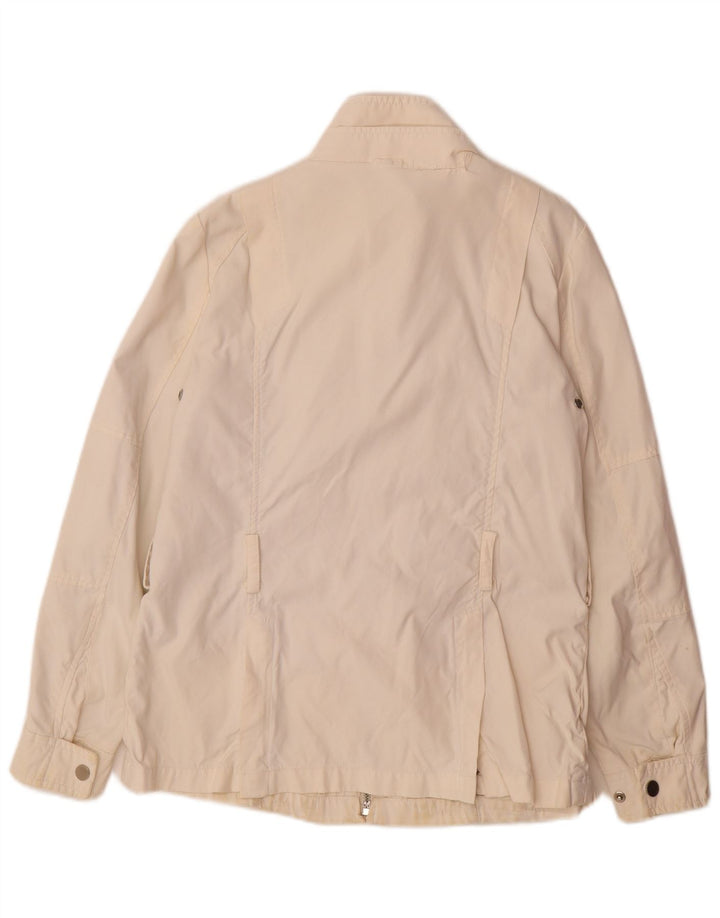 Женская куртка Zara UK 16, большая, из белого нейлона