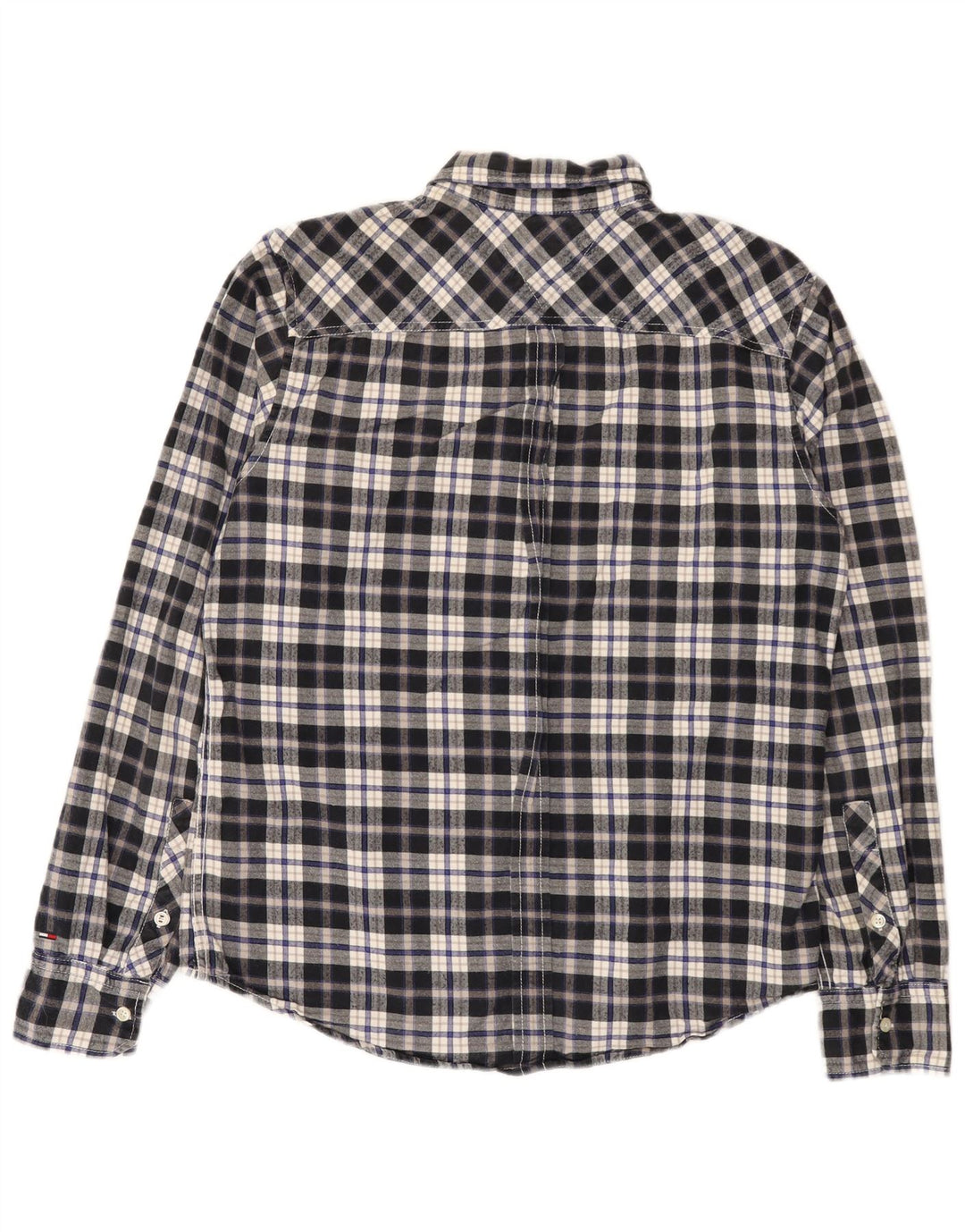 Мужская фланелевая рубашка Tommy Hilfiger, большая синяя клетка, хлопок