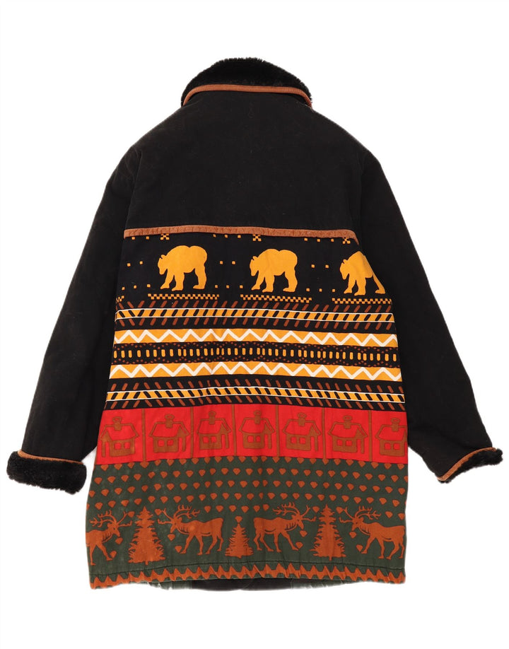 Новое женское пальто Fast UK 16, большое черное платье Fair Isle