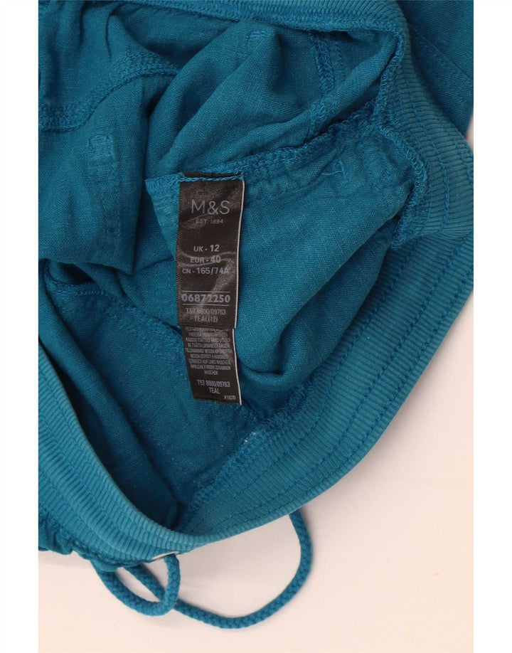 Женская прямая юбка Marks & Spencer UK 12, средний W30, синяя льняная