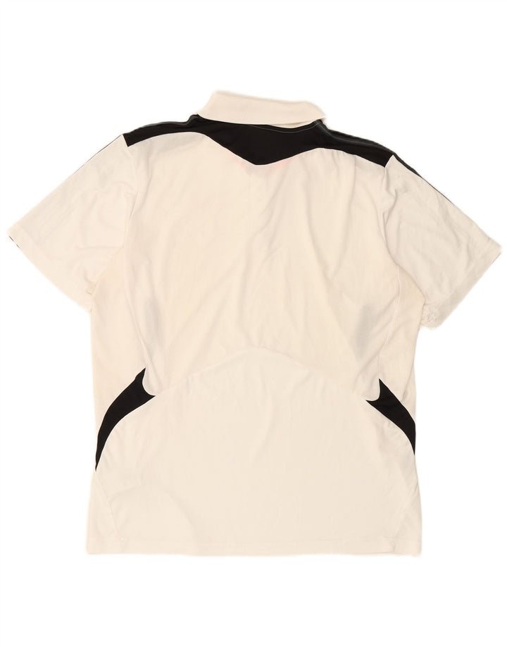 Мужская рубашка-поло ADIDAS Climacool XL, полиэстер белого цвета с цветными блоками